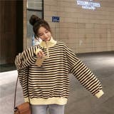 ハーフジップ マルチボーダートップス 8564 | G&L Style | 詳細画像3