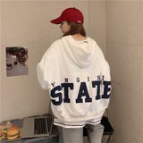 ホワイト | バックプリント 薄手ジップパーカー 8539 | G&L Style