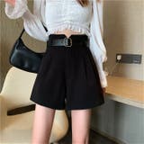 ブラック | ベルト付ショートパンツ 8826 | G&L Style