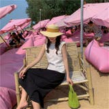 ホワイト | バックツイストノースリーブトップス 9057 | G&L Style