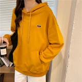 オレンジ | ワンポイントワッペン薄手パーカー 9338 | G&L Style