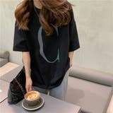 ブラック | フロント・バックロゴプリントTシャツ 9397 | G&L Style