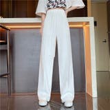 ホワイト | ウエストゴムカジュアルタックパンツ 9642 | G&L Style