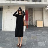 ブラック | Vネックハイゲージニットワンピース 9804 | G&L Style