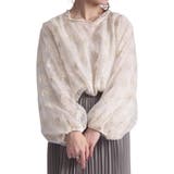 ゴールド | 刺繍チュールボリューム袖ブラウス 大きいサイズ レディース | GOLDJAPAN　大きいサイズ専門店