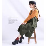 大きいサイズ レディース ラップ風コットンサロペットスカート | GOLDJAPAN　大きいサイズ専門店 | 詳細画像9 