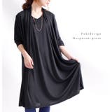 １枚持っておくと便利な上品なワンピ、 フェイクデザインワンピース 大きいサイズ | GOLDJAPAN　大きいサイズ専門店 | 詳細画像4 