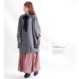 縦ラインでスタイルアップ、 リボンタイ付きシャツワンピース 大きいサイズ | GOLDJAPAN　大きいサイズ専門店 | 詳細画像6 