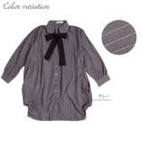 縦ラインでスタイルアップ、 リボンタイ付きシャツワンピース 大きいサイズ | GOLDJAPAN　大きいサイズ専門店 | 詳細画像15 