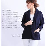 毎日の通勤着に♪ カットジョーゼットテーラードジャケット 大きいサイズ | GOLDJAPAN　大きいサイズ専門店 | 詳細画像8 