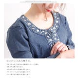 大人上品に♪ビジュー付きストレッチデニムジャケット 大きいサイズ レディース | GOLDJAPAN 大きいサイズ専門店 | 詳細画像5