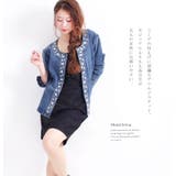 大人上品に♪ビジュー付きストレッチデニムジャケット 大きいサイズ レディース | GOLDJAPAN 大きいサイズ専門店 | 詳細画像7