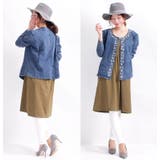 大人上品に♪ビジュー付きストレッチデニムジャケット 大きいサイズ レディース | GOLDJAPAN 大きいサイズ専門店 | 詳細画像9