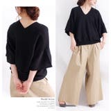 体型カバー抜群♪ フレアスリーブサマーニットトップス 大きいサイズ | GOLDJAPAN 大きいサイズ専門店 | 詳細画像13