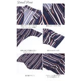 マルチストライプ柄スキッパーシャツ 大きいサイズ レディース | GOLDJAPAN 大きいサイズ専門店 | 詳細画像14