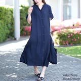 大きいサイズレディース ワンピース キーネックバックギャザーワッシャーワンピース | GOLDJAPAN 大きいサイズ専門店 | 詳細画像8