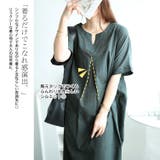 大きいサイズレディース ワンピース キーネックセンタータックドルマンワンピース | GOLDJAPAN　大きいサイズ専門店 | 詳細画像3 