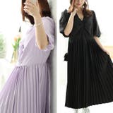 大きいサイズレディース ワンピース ツイストフロントプリーツ切替えパフスリーブワ… | GOLDJAPAN 大きいサイズ専門店 | 詳細画像7