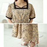 大きいサイズレディース ワンピース モダン花柄配色クロスネックワンピース | GOLDJAPAN　大きいサイズ専門店 | 詳細画像6 