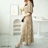 大きいサイズレディース ワンピース モダン花柄配色クロスネックワンピース | GOLDJAPAN　大きいサイズ専門店 | 詳細画像8 