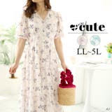 大きいサイズレディース ワンピース 蝶々柄ティアードワンピース | GOLDJAPAN　大きいサイズ専門店 | 詳細画像2 