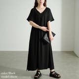 大きいサイズレディース ワンピース フレンチスリーブVネックワンピース | GOLDJAPAN　大きいサイズ専門店 | 詳細画像8 