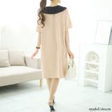 大きいサイズレディース ワンピース 襟付きバイカラーミディ丈ワンピース | GOLDJAPAN　大きいサイズ専門店 | 詳細画像11 