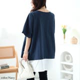 大きいサイズレディース チュニック フェイクレイヤードキーネックドルマンチュニッ… | GOLDJAPAN 大きいサイズ専門店 | 詳細画像10