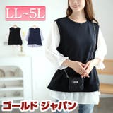 大きいサイズレディース チュニック フェイクレイヤードキャンディスリーブチュニッ… | GOLDJAPAN　大きいサイズ専門店 | 詳細画像1 