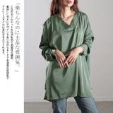 大きいサイズレディース チュニック Vネックサイドタックドルマンチュニック | GOLDJAPAN　大きいサイズ専門店 | 詳細画像3 
