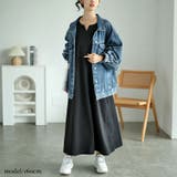 大きいサイズレディース ワンピース 袖ストライプドッキングワンピース | GOLDJAPAN　大きいサイズ専門店 | 詳細画像9 