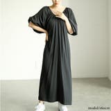 大きいサイズレディース ワンピース 前後2wayバルーン袖Vネックワンピース | GOLDJAPAN 大きいサイズ専門店 | 詳細画像12