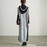 大きいサイズレディース ワンピース 配色ニットノースリーブパーカーワンピース | GOLDJAPAN 大きいサイズ専門店 | 詳細画像8