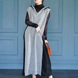 大きいサイズレディース ワンピース 配色ニットノースリーブパーカーワンピース | GOLDJAPAN 大きいサイズ専門店 | 詳細画像11
