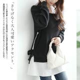 大きいサイズレディース チュニック サイドリボンフェイクレイヤードチュニック | GOLDJAPAN 大きいサイズ専門店 | 詳細画像4