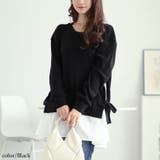 大きいサイズレディース チュニック サイドリボンフェイクレイヤードチュニック | GOLDJAPAN 大きいサイズ専門店 | 詳細画像7