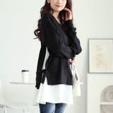 大きいサイズレディース チュニック サイドリボンフェイクレイヤードチュニック | GOLDJAPAN 大きいサイズ専門店 | 詳細画像8