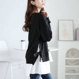 大きいサイズレディース チュニック サイドリボンフェイクレイヤードチュニック | GOLDJAPAN 大きいサイズ専門店 | 詳細画像11