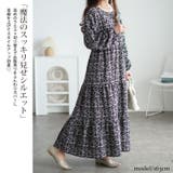 大きいサイズレディース ワンピース 小花柄ティアードマキシワンピース | GOLDJAPAN 大きいサイズ専門店 | 詳細画像4