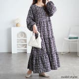 大きいサイズレディース ワンピース 小花柄ティアードマキシワンピース | GOLDJAPAN 大きいサイズ専門店 | 詳細画像13
