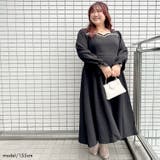 大きいサイズレディース ワンピース ビジュー付きハートネックロングワンピース | GOLDJAPAN　大きいサイズ専門店 | 詳細画像5 