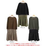 大きいサイズレディース ワンピース 異素材ドッキングギャザーワンピース | GOLDJAPAN　大きいサイズ専門店 | 詳細画像16 