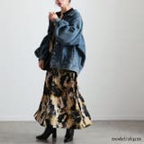 大きいサイズレディース ワンピース ペイント柄切り替えギャザーフレアワンピース | GOLDJAPAN　大きいサイズ専門店 | 詳細画像9 