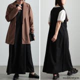 大きいサイズレディース ワンピース ウエストタックフレアジャンパースカート | GOLDJAPAN　大きいサイズ専門店 | 詳細画像8 