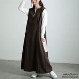 大きいサイズレディース ワンピース ウエストタックフレアジャンパースカート | GOLDJAPAN　大きいサイズ専門店 | 詳細画像11 