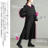 大きいサイズレディース ワンピース サイドリボンベストドッキングワンピース | GOLDJAPAN　大きいサイズ専門店 | 詳細画像3 