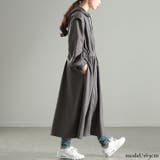 大きいサイズレディース ワンピース ウエストギャザーZIPパーカーワンピース | GOLDJAPAN　大きいサイズ専門店 | 詳細画像12 