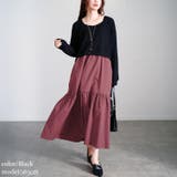 大きいサイズレディース ワンピース ハートネック切り替えティアードワンピース | GOLDJAPAN　大きいサイズ専門店 | 詳細画像12 