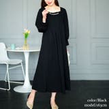 大きいサイズレディース ワンピース 胸元タックパール付きフレアワンピース | GOLDJAPAN 大きいサイズ専門店 | 詳細画像10