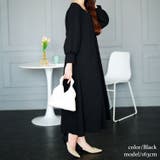 大きいサイズレディース ワンピース 胸元タックパール付きフレアワンピース | GOLDJAPAN 大きいサイズ専門店 | 詳細画像11